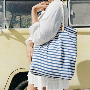 NEW Summer & Rose Navy Striped Brittany Tote Bag